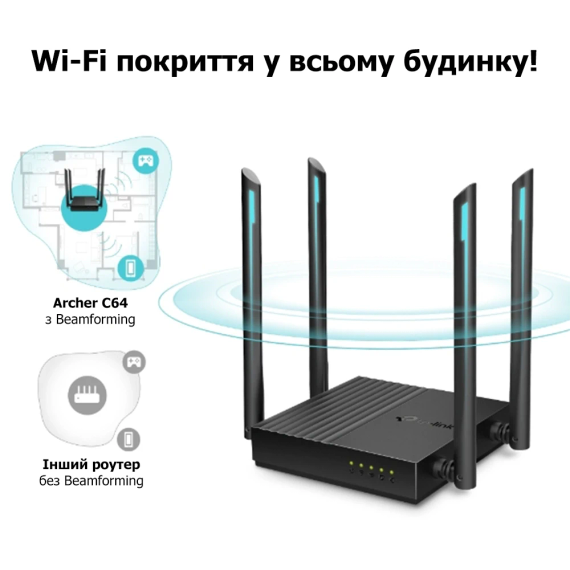 TP-Link ARCHER C64 Wi-Fi 5 Wi-Fi роутер - Маршрутизатор | Зображення 2
