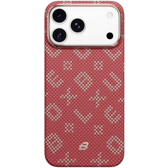 TPU+PC чохол Blueo Gilded Tactile Woven with Magnetic Fit для Apple iPhone 17 Pro (6.3") Red | Зображення 2