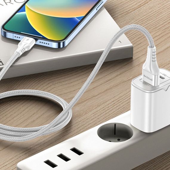 Кабель Proove Double Way Weft Micro USB 2.4A (1m) white | Зображення 8