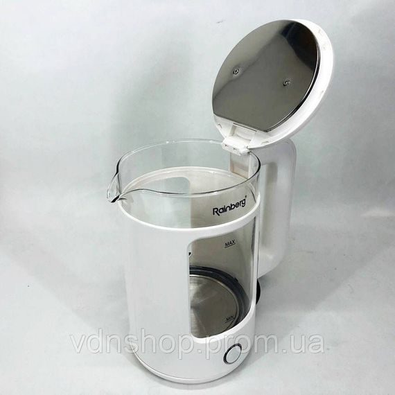 Електричний чайник з високою потужністю Rainberg RB-2220 2200 Вт 2 л, Стильний чайник з підсвічуванням EW-50 | Зображення 3