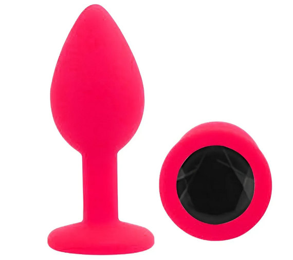 Силіконова анальная пробка EGZO - Silicone Pink Round Plug Black, size S Sex Aura | Зображення 1