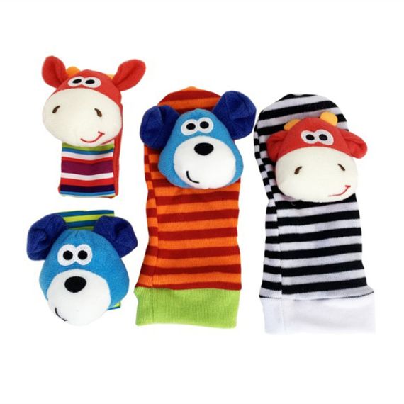 Дитячий набір: шкарпетки та браслетики "Корівка та собачка" MGZ-1207