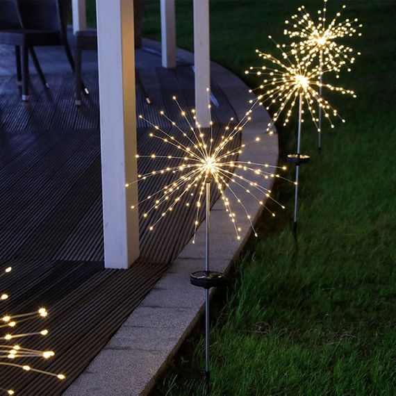 Садовий світильник на сонячній батареї 60 LED, 85 см, 1 шт., Чорний/ Садовий ліхтар/Вільний світильник Феєрверк | Зображення 5