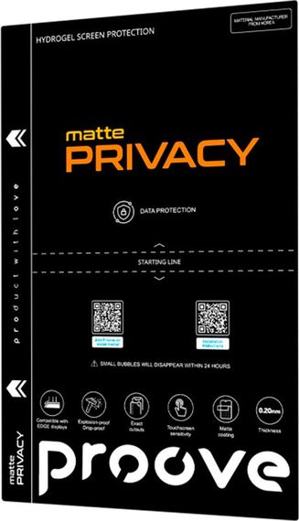 Захисна плівка для смартфона Proove Hydrogel Screen Protection PRIVACY Size S Matte (GGPC22001110) | Зображення 1