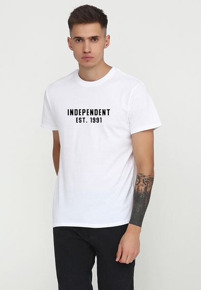 Футболка чоловіча біла з принтом "Independent", 2XL