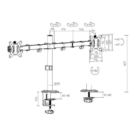 Кронштейн Brateck LDT66-C024 | Зображення 1