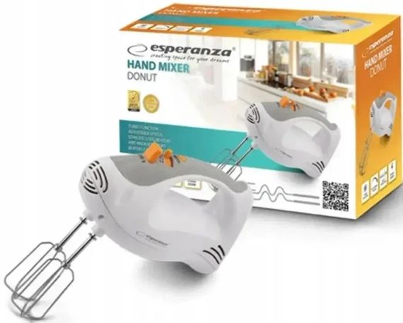 Миксер ручной Esperanza EKM009 Donut, кухонный миксер 250 Вт, Turbo, насадки для теста и взбивания | Зображення 7