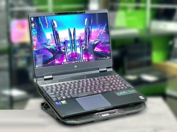 Игровой ноутбук Acer Predator Helios 300 PH315-55 / 15.6" (3840x2160) OLED / Intel Core i9-12900H (14 (20) ядер по 2.5 - 5.0 GHz) / 16 GB DDR5 / 1000 GB SSD M.2 / nVidia GeForce RTX 3080, 8 GB GDDR6, 256-bit / WebCam / Win 11 Home б/у | Зображення 2