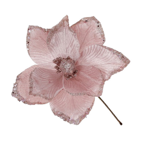 Декоративна квітка Магнолія 26см, колір - ніжний рожевий