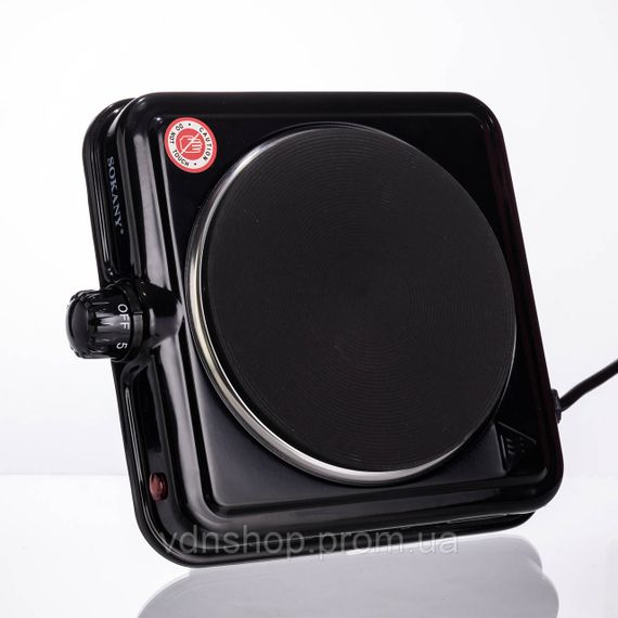 Настольная электрическая плита SOKANY SK-5109 на одну конфорку 1000Вт Черная | Зображення 2