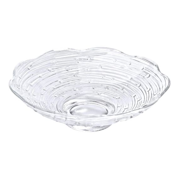 Фруктовница стеклянная Ø 23 ваза для фруктов Листья лотоса HP-YH-12 | Зображення 1