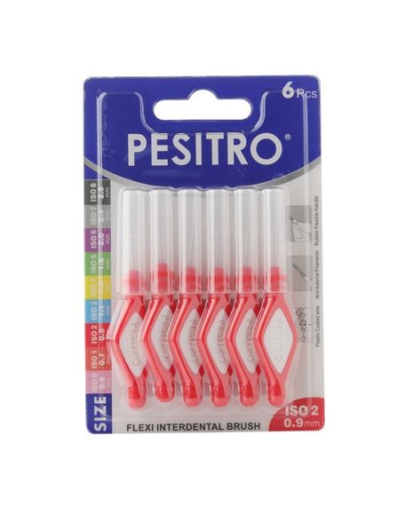 Міжзубні щітки Pesitro FLEXI Interdental Brush (0,9 мм) червоні, 6 шт.