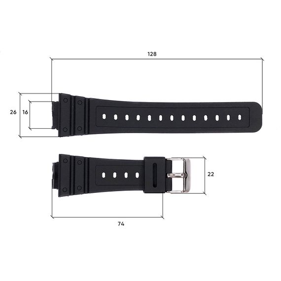 Ремінець для годинника Skmei 1628BKBK Black-Black | Зображення 2