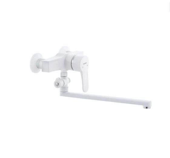 Змішувач для ванни PLAMIX Mario-006 White (без шланга і лійки) (PM0560)