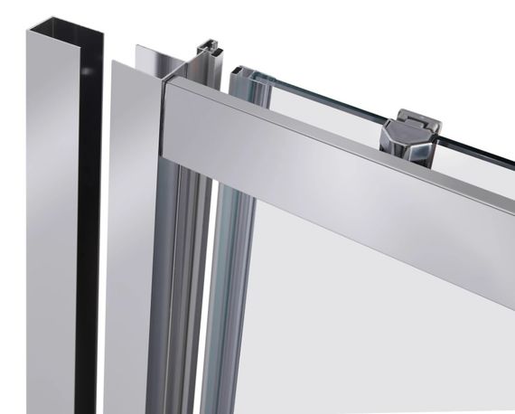 Душові двері в нішу Qtap Taurus CRM2012-13.C6 120-130x200 см, скло Clear 6 мм, покриття CalcLess (TAUCRM201213C6) | Зображення 4