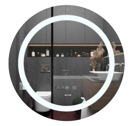 Дзеркало Mixxus PLAIN MC02-60-CASE з LED Touch, Anti-fog, димером, рег. яскравості, годинником (MI6661)