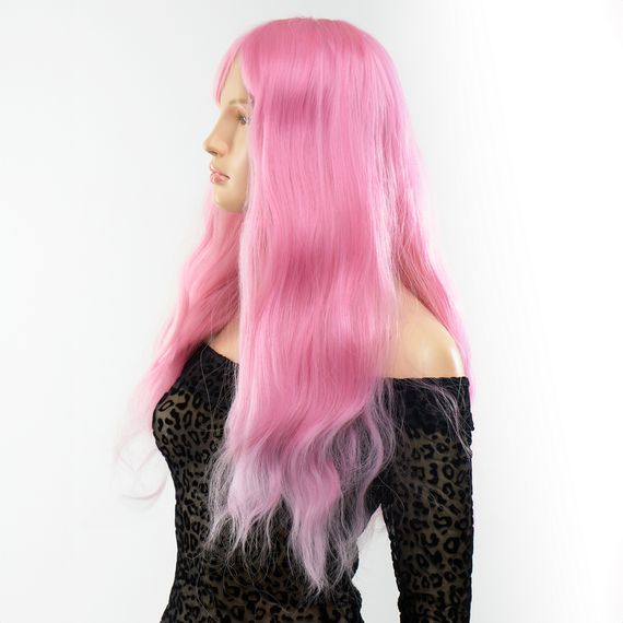 Перука довга хвиляста з чубчиком Fetish Hair рожевий, 60 см | Зображення 1