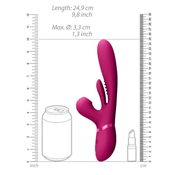 Вибратор-кролик Kura для точек G, A, U и клитора розовый Vive (Нидерланды) sexstyle | Зображення 4