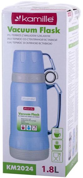 Термос Kamille Glass Nigella 1800мл дзеркальна колба і 2 чашки | Зображення 6