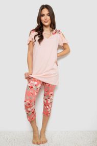 Пижама женская с принтом  -уценка, цвет персиковый, 243R1602-003-U-2