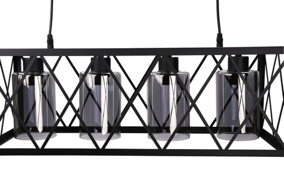 Люстра підвісна LOFT на 4 лампочки 25041 Чорний 40-100х25х63 см. | Зображення 2