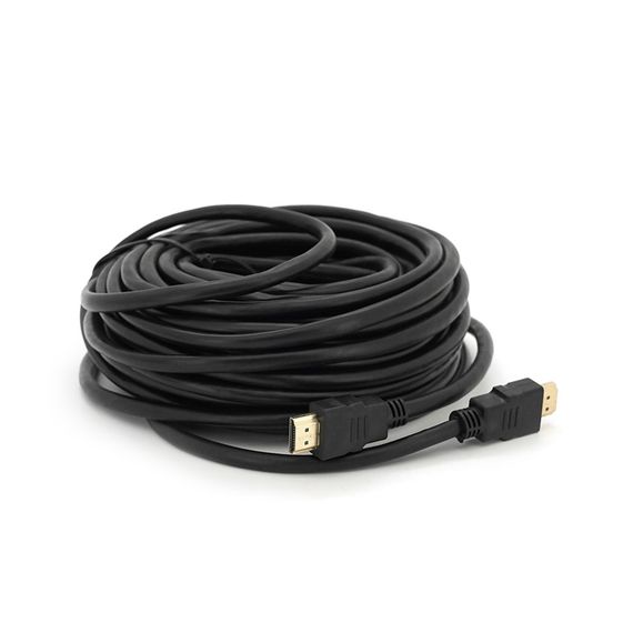 Кабель Merlion HDMI-HDMI HIGH SPEED 15m, v1.4, OD-7.5mm, круглий Black, коннектор Black, (Пакет) Q32