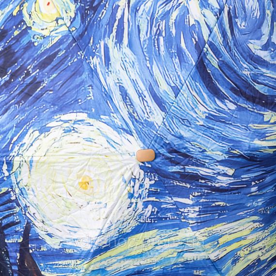 Парасолька механічна Ван Гога «Зоряна ніч» міцна надійна з поліестеру діаметр 91 см HP-23-1BL | Зображення 1