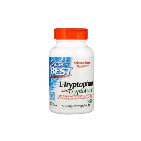 Тріптофан Doctor's Best L-Tryptophan 500 mg 90 Veg Caps