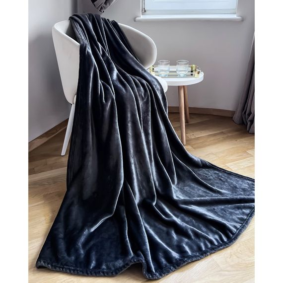 Плед Emily 113107  150x200 см  поліестер, велсофт (Welsoft) графіт