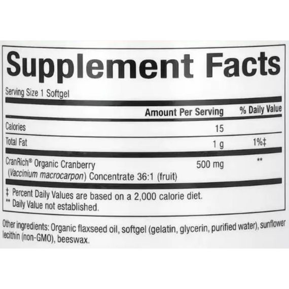 Клюква Natural Factors CranRich 500 mg 90 Softgels | Зображення 1