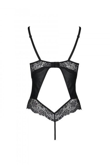 Боди из эко-кожи и кружева Passion LOONA BODY L/XL, black Sex Aura | Зображення 5