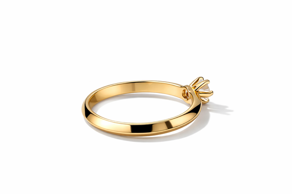 Кольцо из желтого золота с муассанитом К-0671 19 | Зображення 4