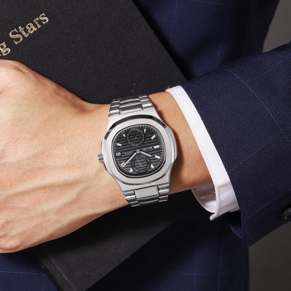 Класичний чоловічий годинник Skmei 2423SIBK Silver-Black | Зображення 2