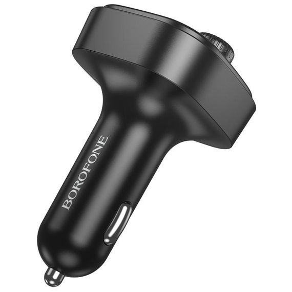 АЗП FM модулятор Borofone BC59 Heroic (2USB-A/1C) Black | Зображення 2