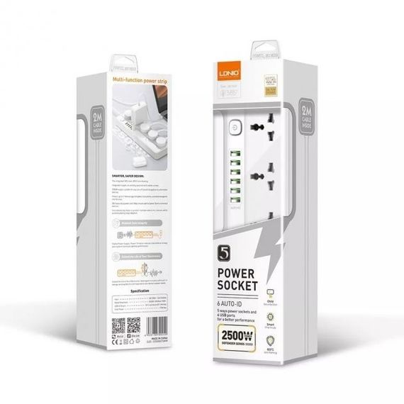 Мережевий подовжувач LDNIO SC5614 з 5 розетками та 6 USB-портами (34392-01_342) | Зображення 3
