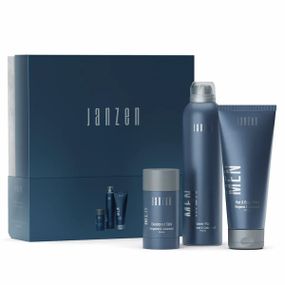 Подарочный набор JANZEN Gift Set FOR MEN Bergamot & Cedarwood (дезодорант, пена для душа, гель для волос и тела)