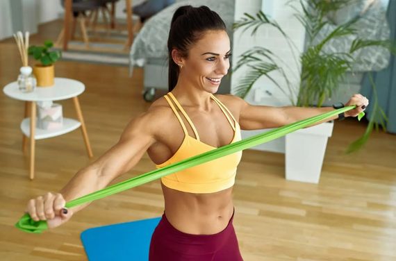 Стрічка-еспандер для фітнесу та реабілітації U-POWEX Fitness band 0.5мм. (9.1 кг) Green (UP_1007_Green) | Зображення 4