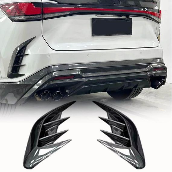 Накладки на задній бампер (Карбон) для Lexus RX 2022- рр
