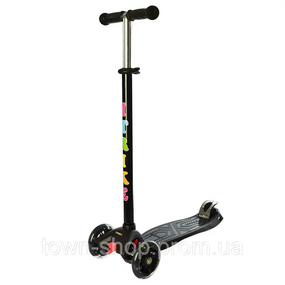 Самокат детский трехколесный JR 3-003-B светятся колёса Черный