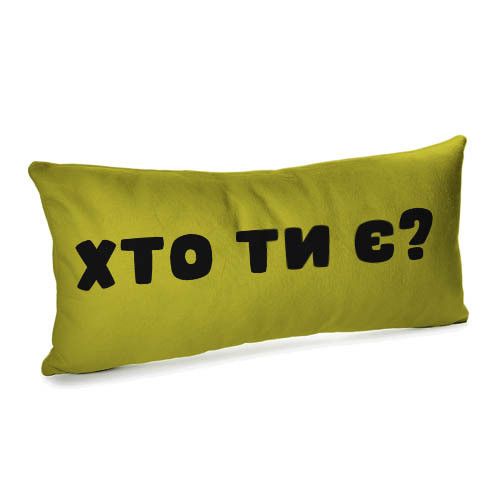 Подушка для дивана бархатная Хто ти є? 50х24 см (52BP_22U012)