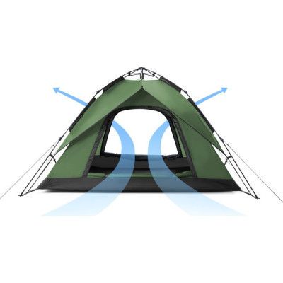 Палатка Naturehike чотиримісний автоматичний NH21ZP008 темно-зелений (6976023920660) | Зображення 3