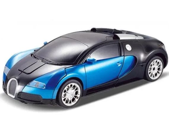 Машинка Трансформер Bugatti Size 18 см Robot Car синяя с пультом | Зображення 4