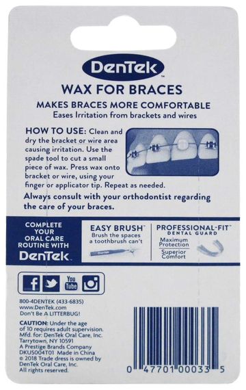 Віск для брекетів DenTek Wax For Braces, 14 г | Зображення 1