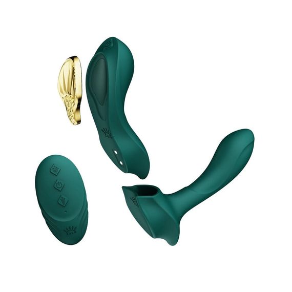 Смарт-вібратор в трусики Zalo AYA, насадка та пульт ДУ Turquoise Green