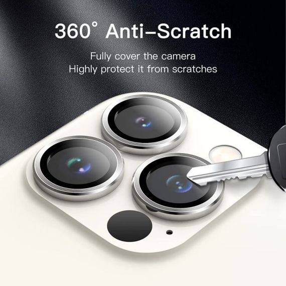 Защитное стекло Metal Classic на камеру (в упак.) для Apple iPhone 14 Pro (6.1") / 14 Pro Max (6.7") | Зображення 2