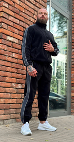 Костюм Зима плюш лампас чёрный L