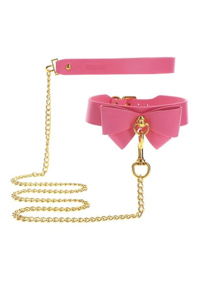 Ошейник с поводком Taboom Malibu Collar and Leash из веганской кожи, розовый Sex Aura | Зображення 7