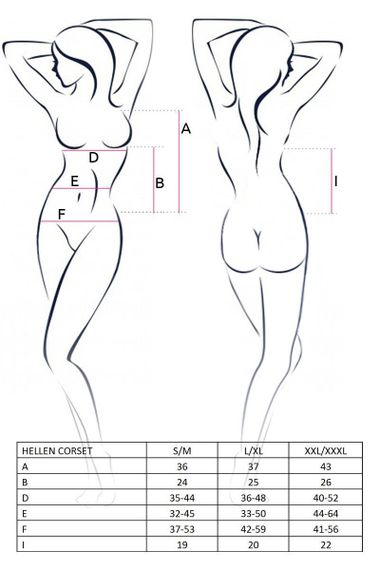 Корсет з пажами Passion HELLEN CORSET S/M, black, трусики, напівпрозорий Sex Aura | Зображення 1