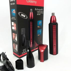 Тример для носа та вух бездротова Geemy GM-3001 червона