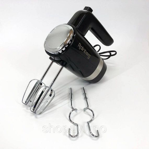 Миксер ручной Rainberg RB-2216 (5 скоростей, 2 насадки и подставка) 600W, мощный миксер блендер ручной WJ-86 | Зображення 8